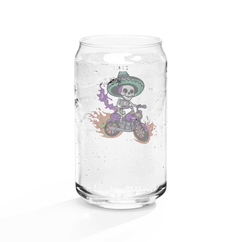 Bone to be Wild Colorful 16oz Can-Shaped Drinking Glass product image (11)
