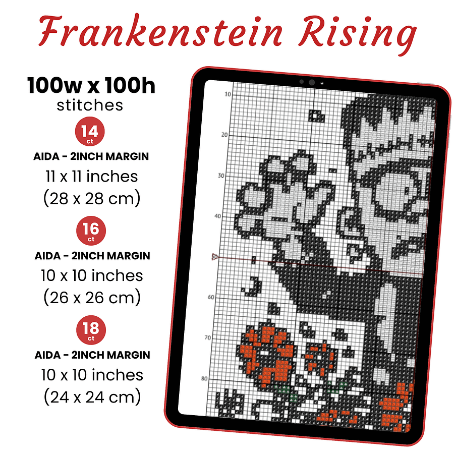 Frankenstein Rising Cross Stitch Pattern product image (2)
