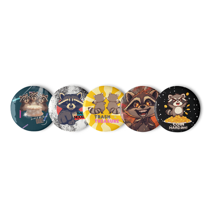 Raccoon Party Pin Set product image (1)