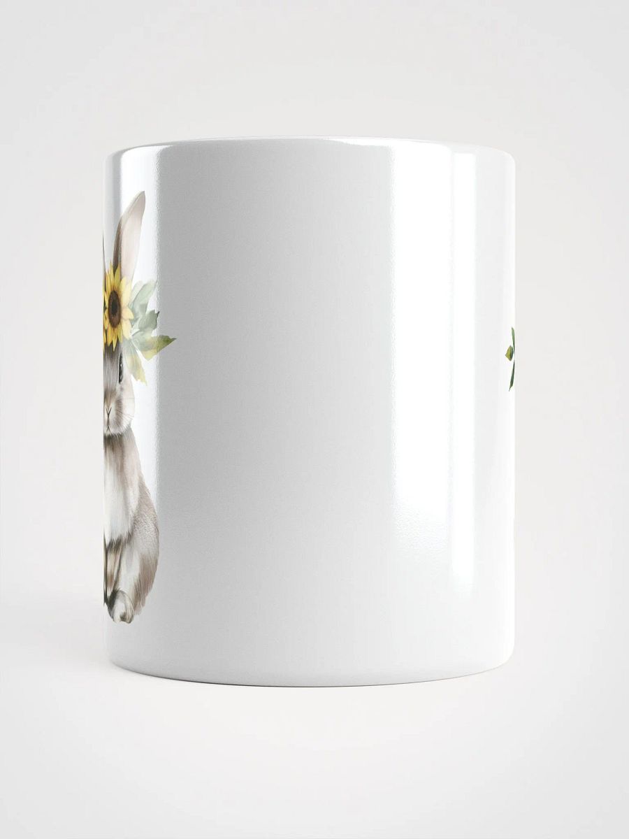 Sunflower Crowned Rabbit White Glossy Mug product image (15)