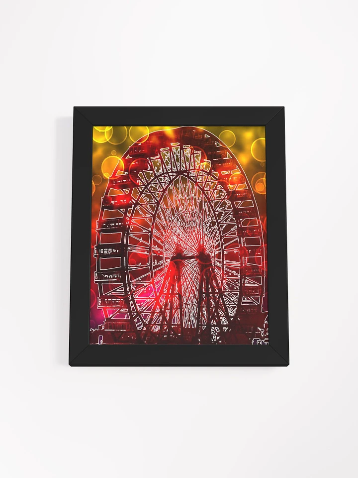 Vintage Worlds Fair Ferris Wheel In Bokeh Lights Framed Poster product image (11)