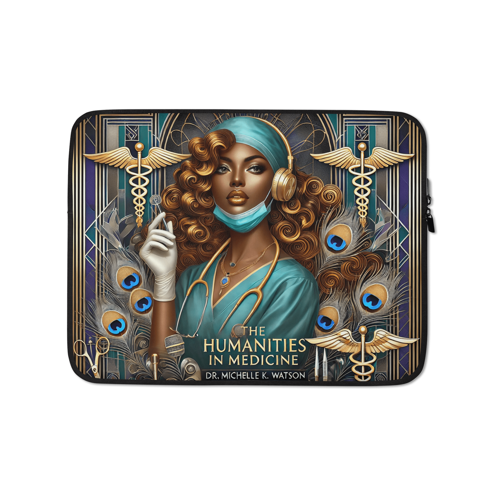 Humanities In Medicine Healing Superstar Surgeon Teal Laptop Sleeve product image (1)