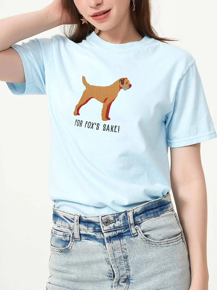 For Fox's Sake T-Shirt(Embroidered) of a Border Terrier(Tan) product image (2)