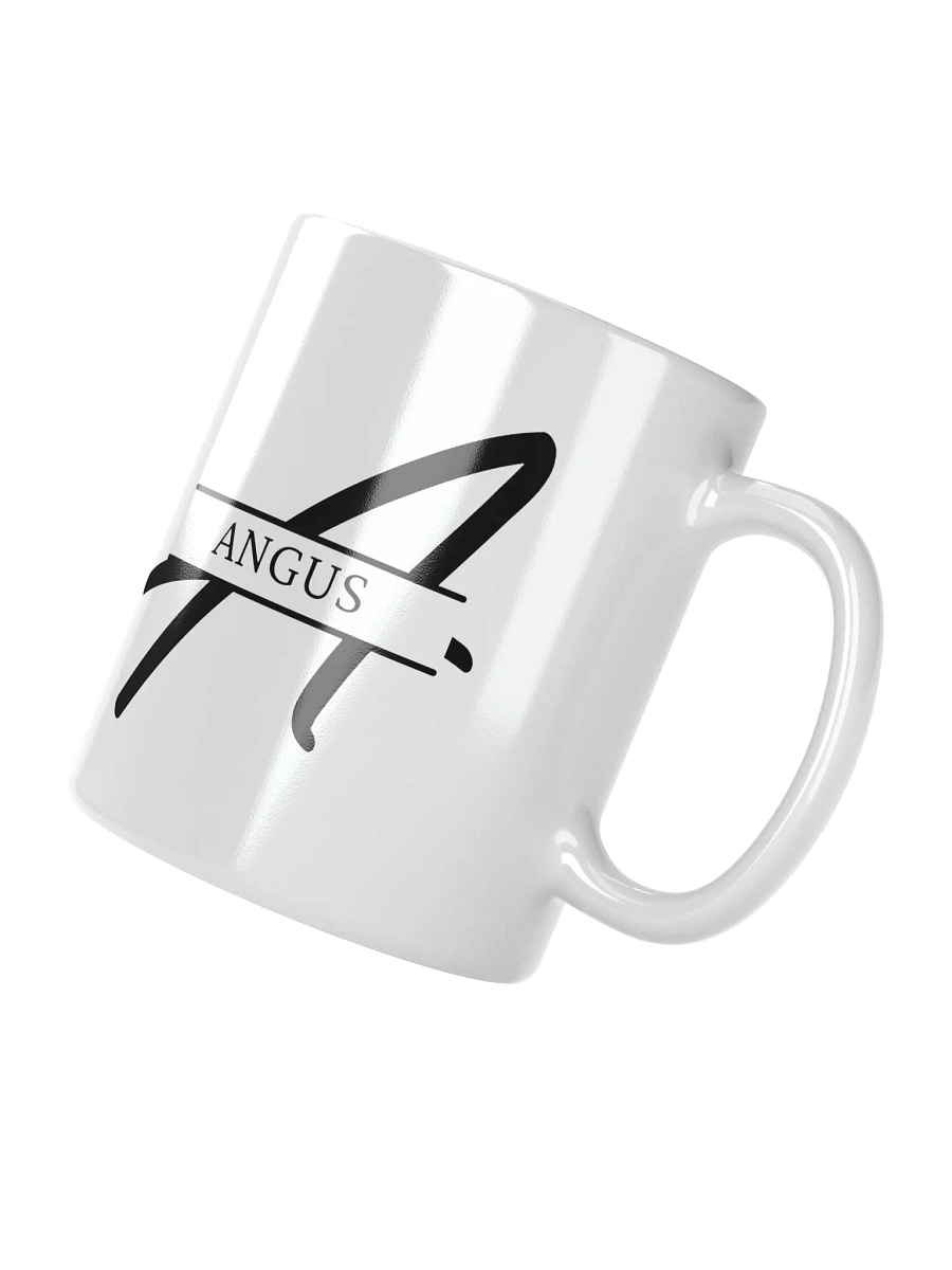 Angus Artistic Logo White Glossy Mug – Premium Custom Ceramic Coffee Cup product image (2)