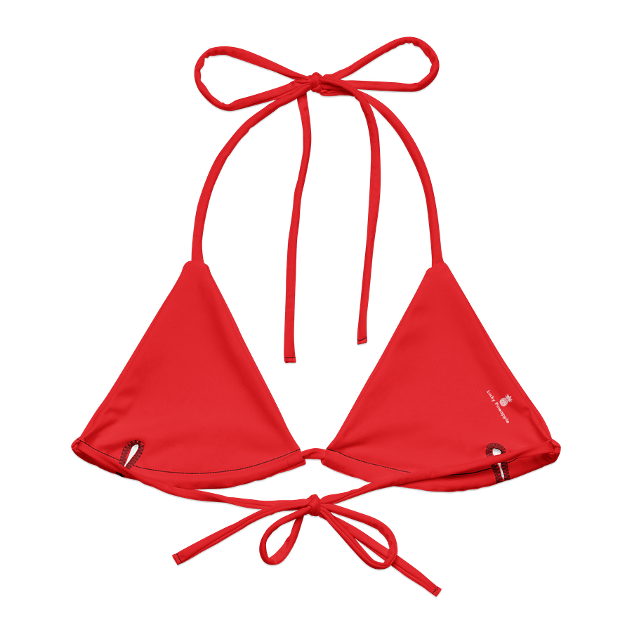 Tomato Red Solid Color String Bikini Top product image (2)