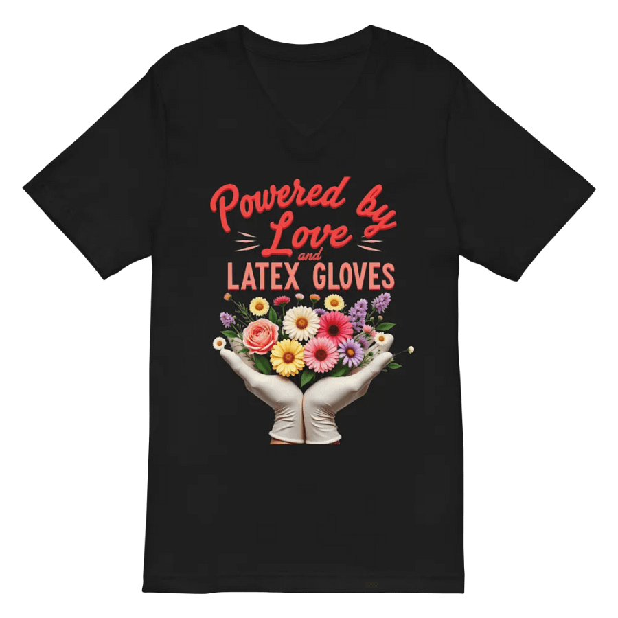 Love and Latex Floral V-Neck Tee product image (3)