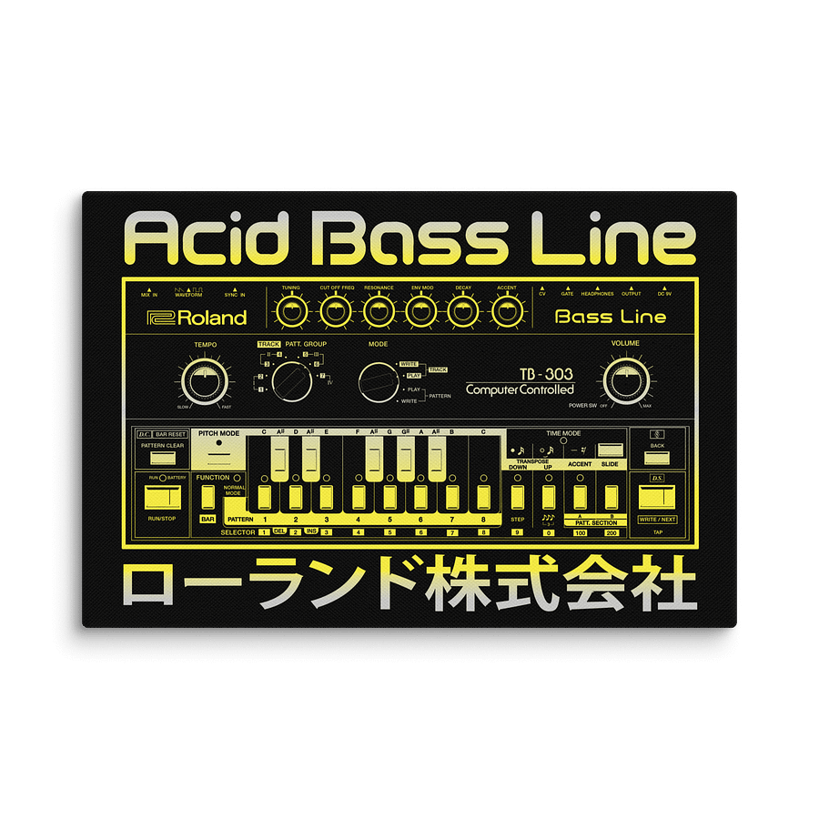 303 Canvas Wall Art "Acid Bass Line" - Roland TB-303 (Vintage Analog Synthesizer) product image (11)