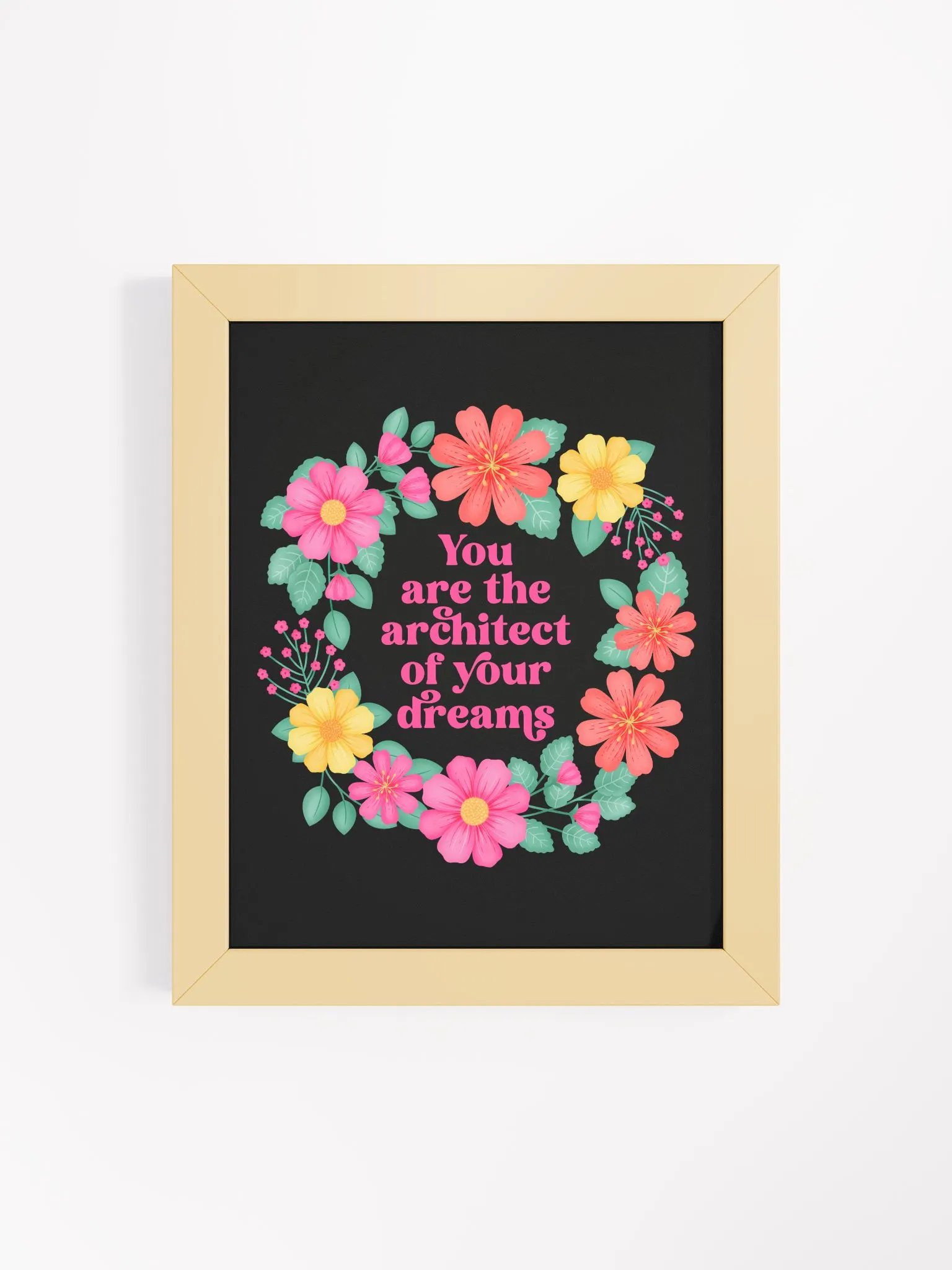 You are the architect of your dreams - Motivational Wall Art Black product image (1)