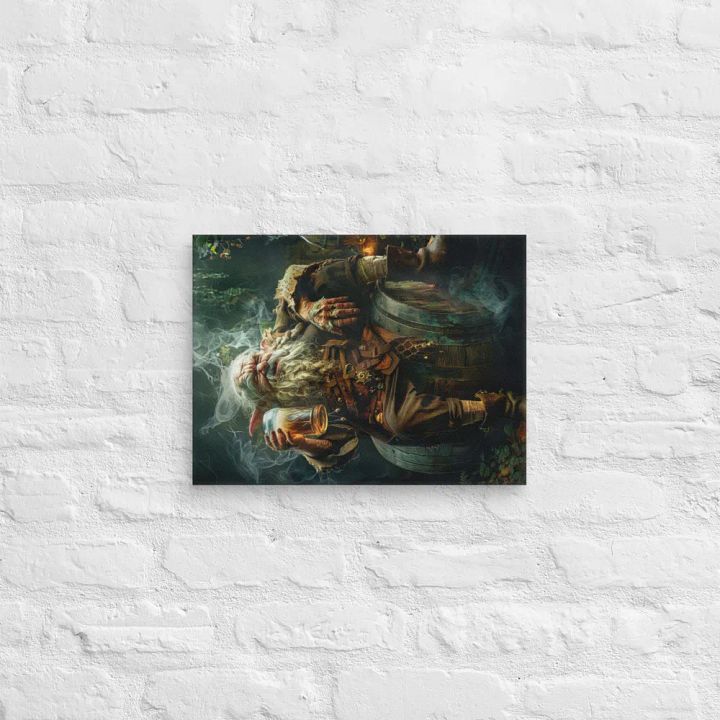 Elder elf drinking a beer - Canvas product image (2)