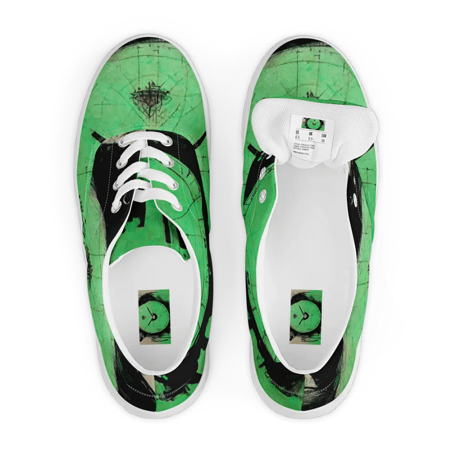 Green time! Women's canvas lace shoes. product image (6)
