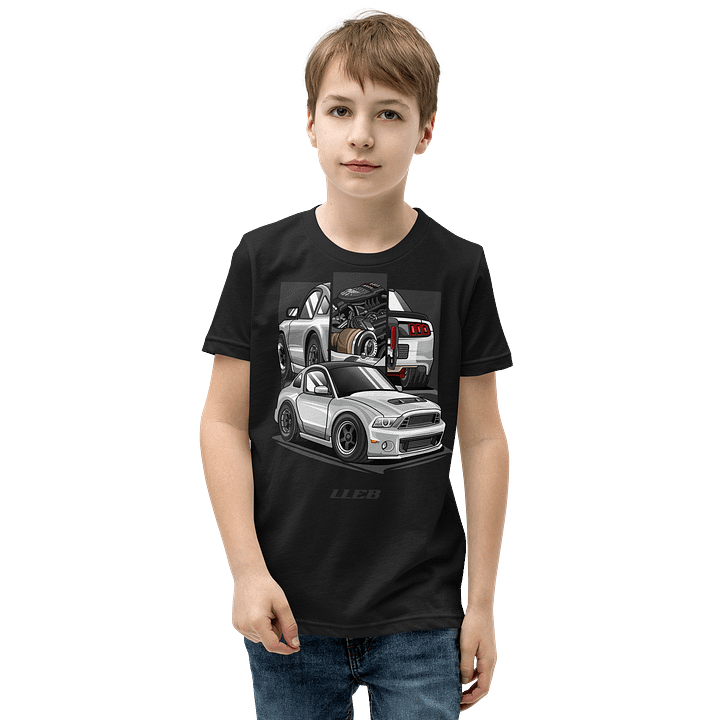 Elias' Mustang Youth Car Graphic Tee product image (1)