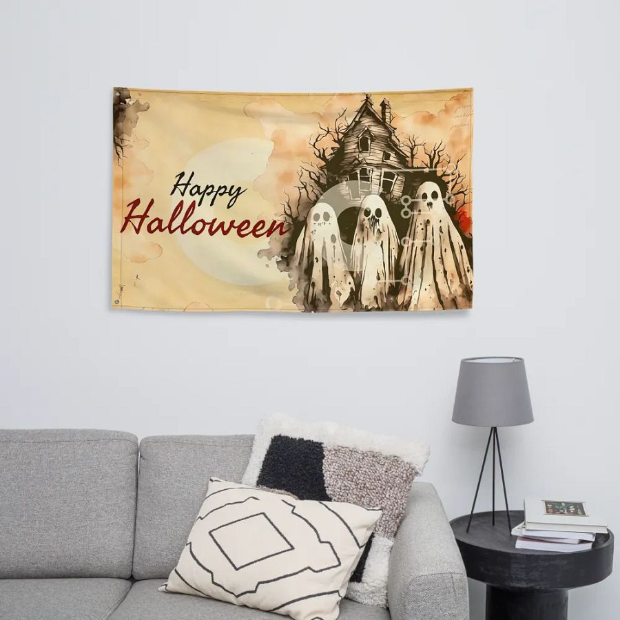 Pastel Ghosts Spooky Halloween Flag product image (8)