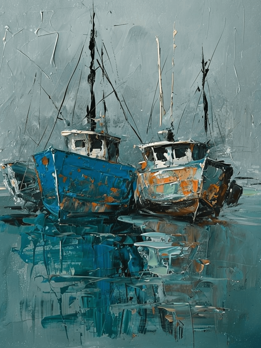 Impressionistic Boats Framed Poster product image (1)