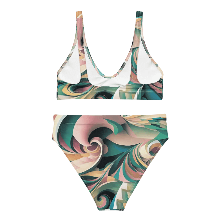 Abstract Lithographic Pattern Design High Waisted Bikini - V6 product image (4)