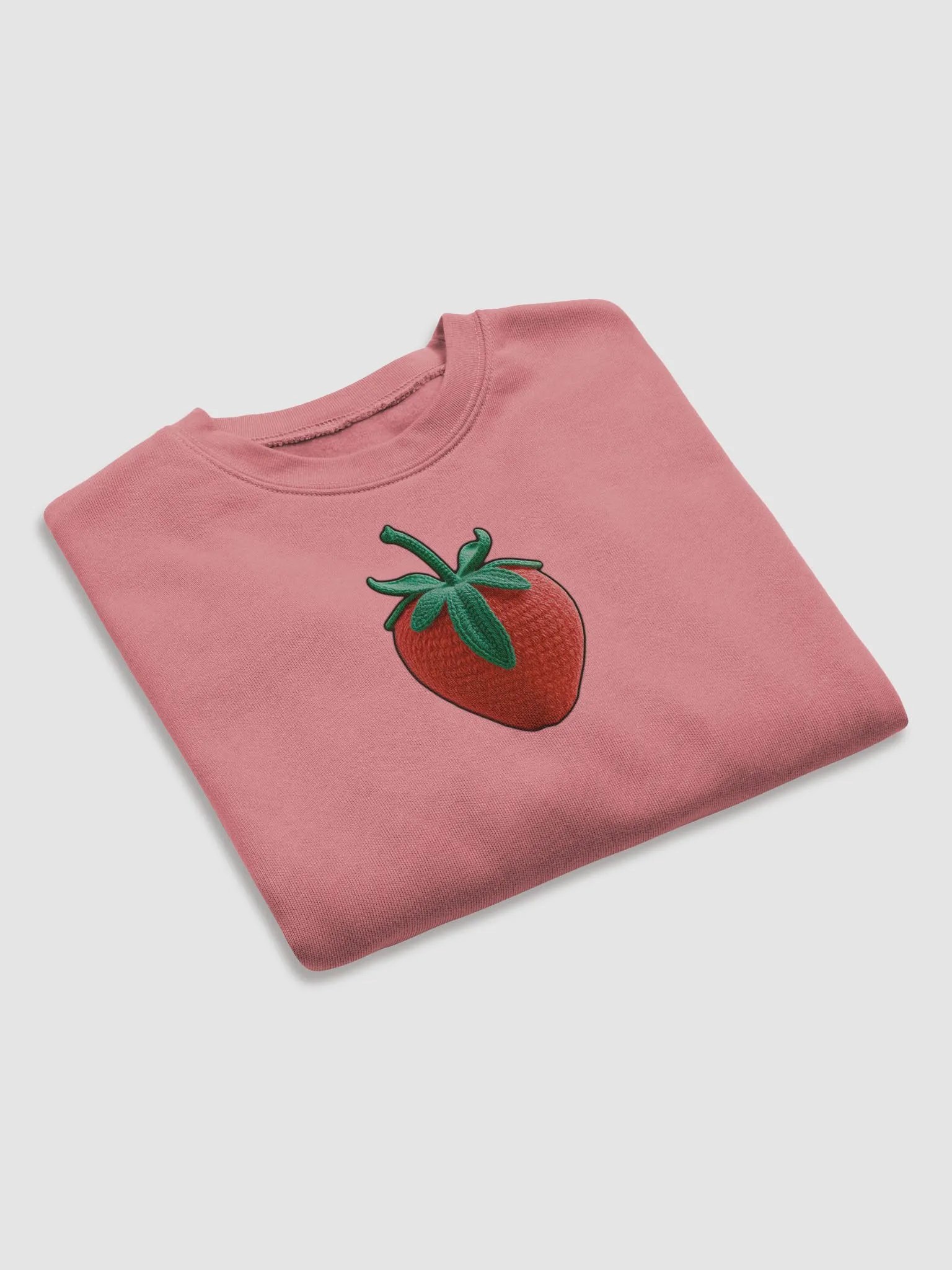 CozyAvocado Women's Mauve Fleece Crop Sweatshirt Strawberry #1 product image (7)