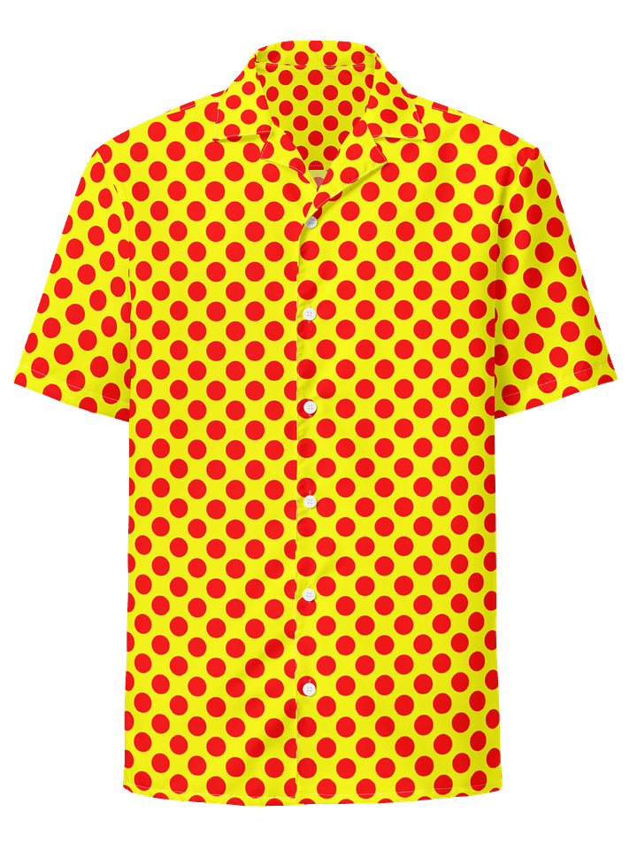 Red Polka Dots on Yellow Hawaiian Shirt product image (1)