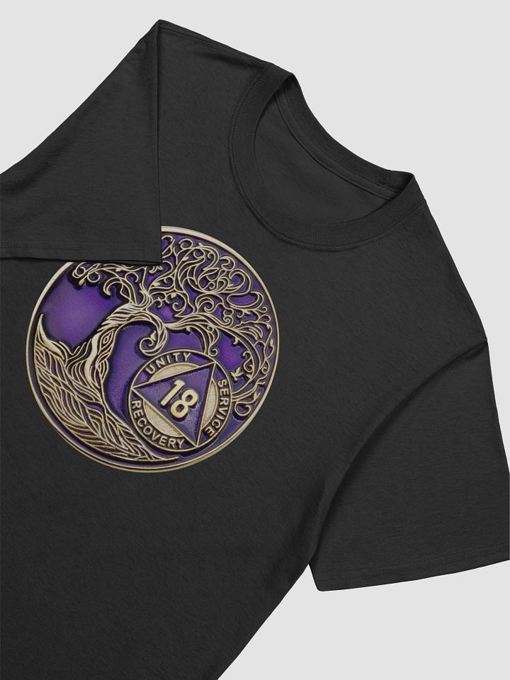 Twisted Tree of Life 18th Year Sobriety Purple Medallion T-Shirt product image (2)