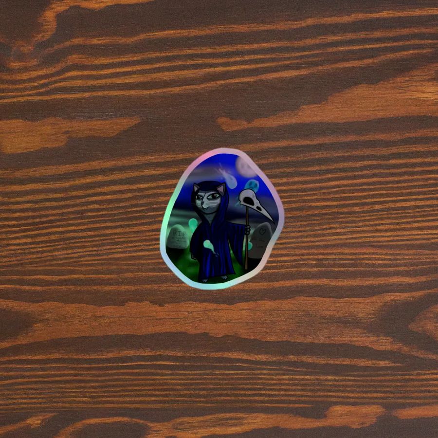 Tom the Grim Cat Holographic Sticker product image (3)