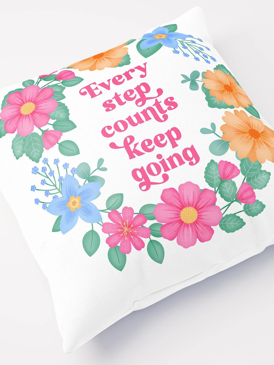 Every step counts keep going - Motivational Pillow White product image (5)