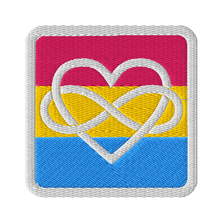 Pansexual Poly Infinity Heart Patch - Square product image (1)