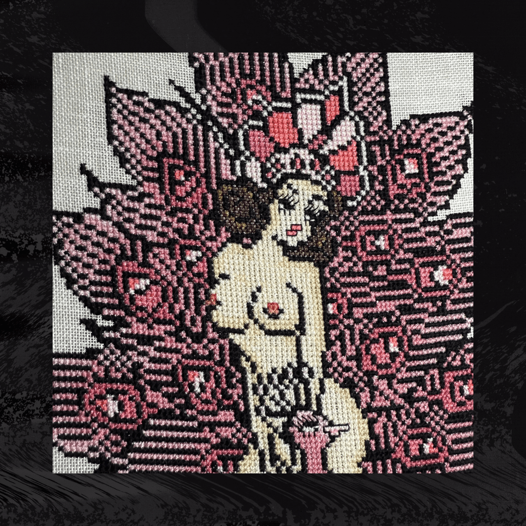 Sailor Jerry Pink Peacock Burlesque Pin Up Pattern product image (2)