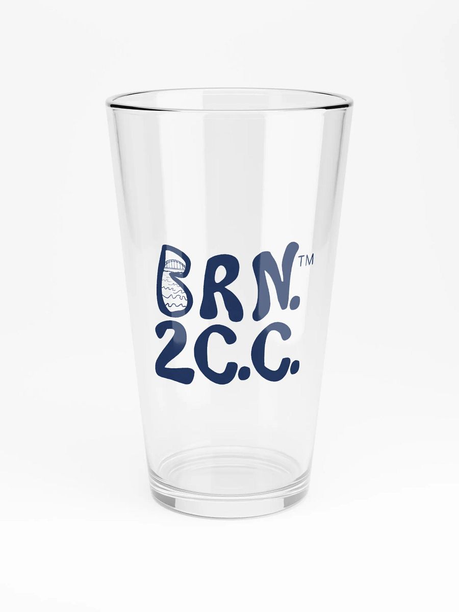 BRN.2C.C.™ | 16 oz Shaker Pint Glass | Classic Coastal Drinkware for Beer, Cocktails & More | Navy Blue Logo product image (3)
