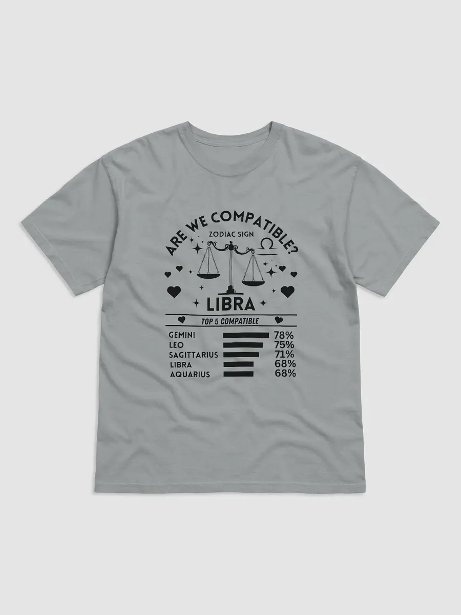 Libra Zodiac Sign Romantic Compatibility T-Shirt - Light Comfort Colors 1717 product image (89)
