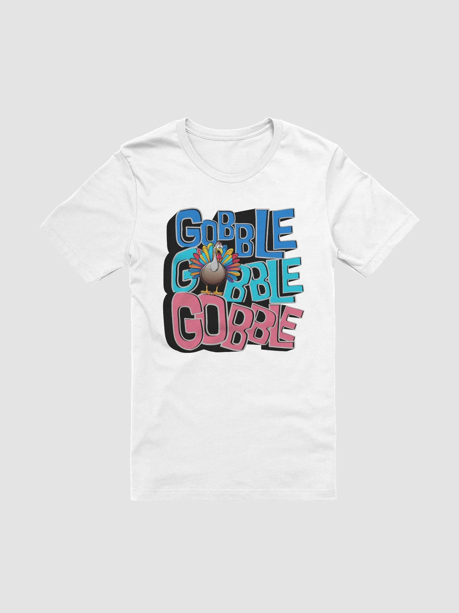 Gobble Gobble Gobble Cartoon Turkey T-Shirt product image (1)