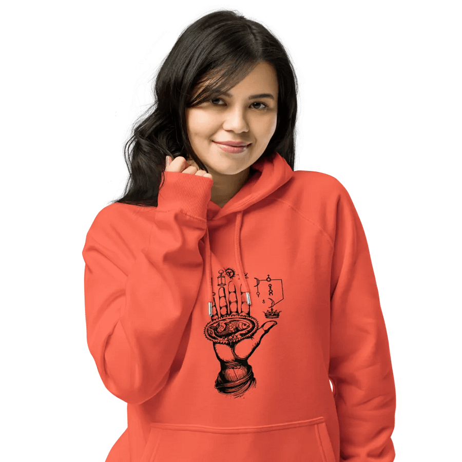 [Hand of Mysteries 3 - Black] - Unisex Eco Raglan Hoodie product image (12)