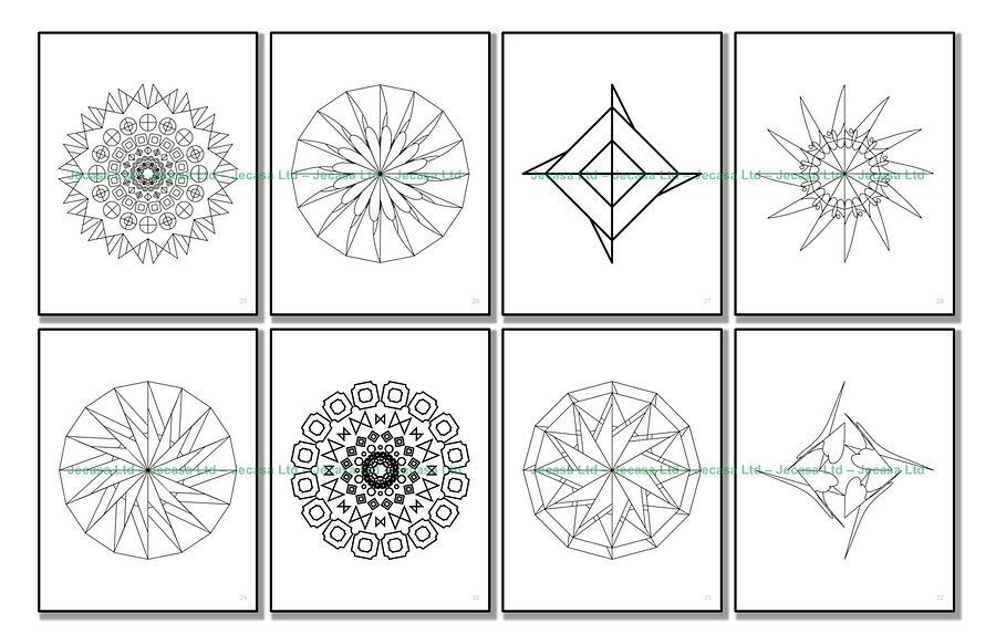 100 Geometric Mandala Coloring Pages | PDF | Digital File | Series GM2025 Vol. 12 product image (6)