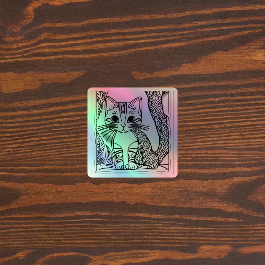 Whiskered Wonderland Holographic Sticker Sheet product image (5)