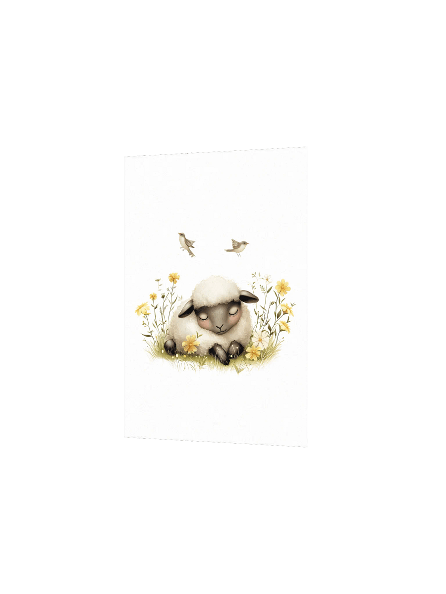 Sheep in Yellow Wildflowers Farmhouse Nursery Print product image (3)