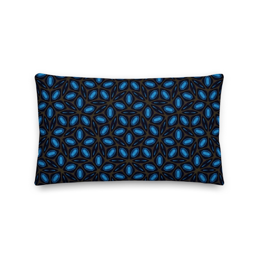 Midnight Blue & Brown Geometric Premium Throw Pillow – Modern Accent Design product image (1)