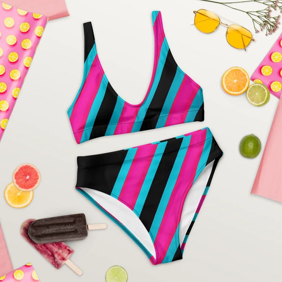 Cyber Pink Surf Stripe Bikini product image (10)