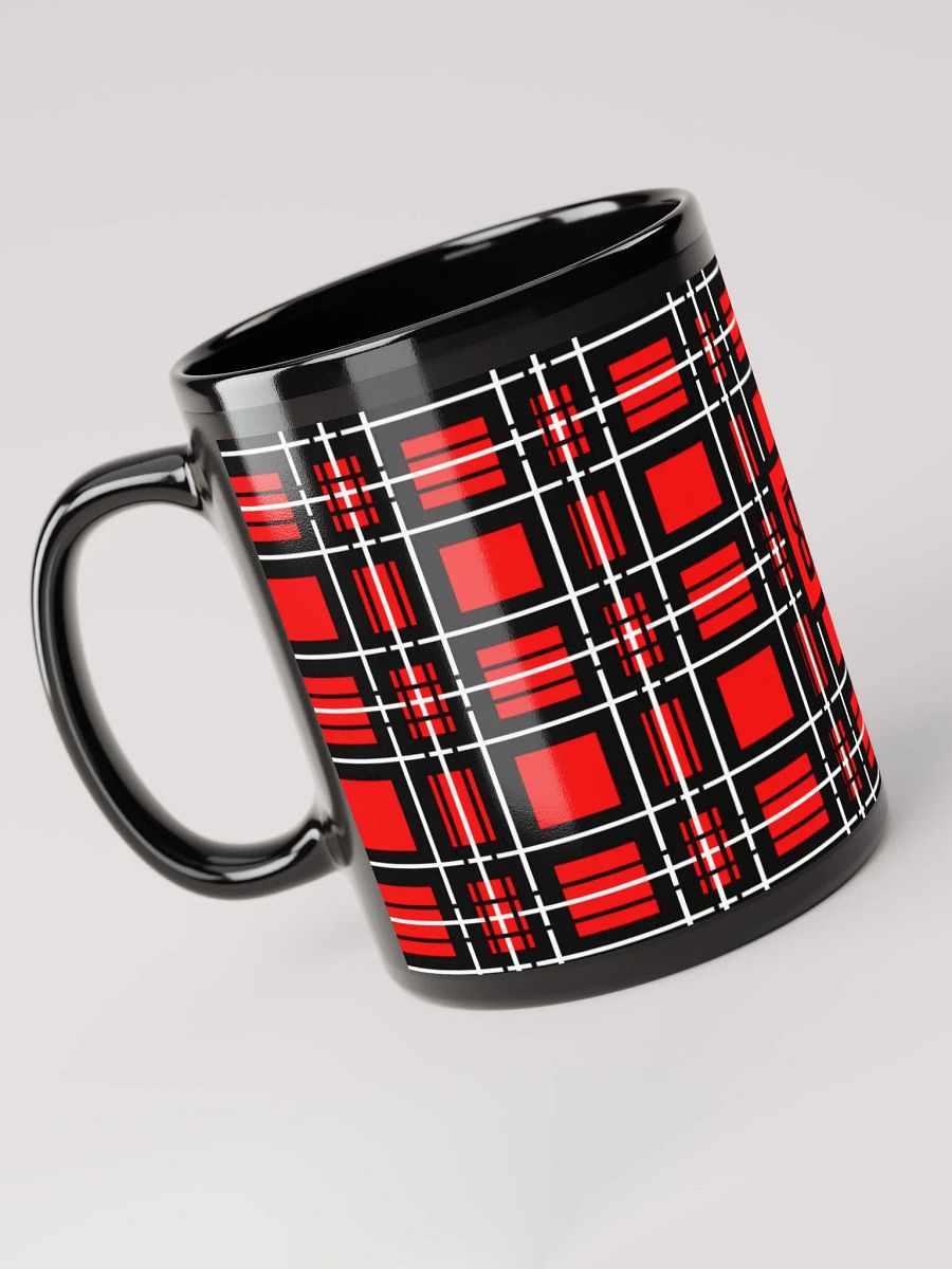 8T Sips Founders Plaid Black Glossy Mug product image (3)