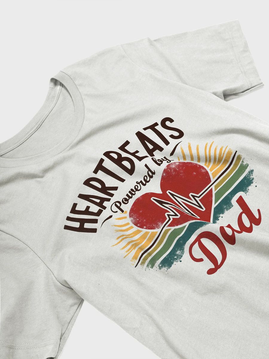 stethoscope heart shape, ekg Heartbeats Powered by Dad T-Shirt product image (12)