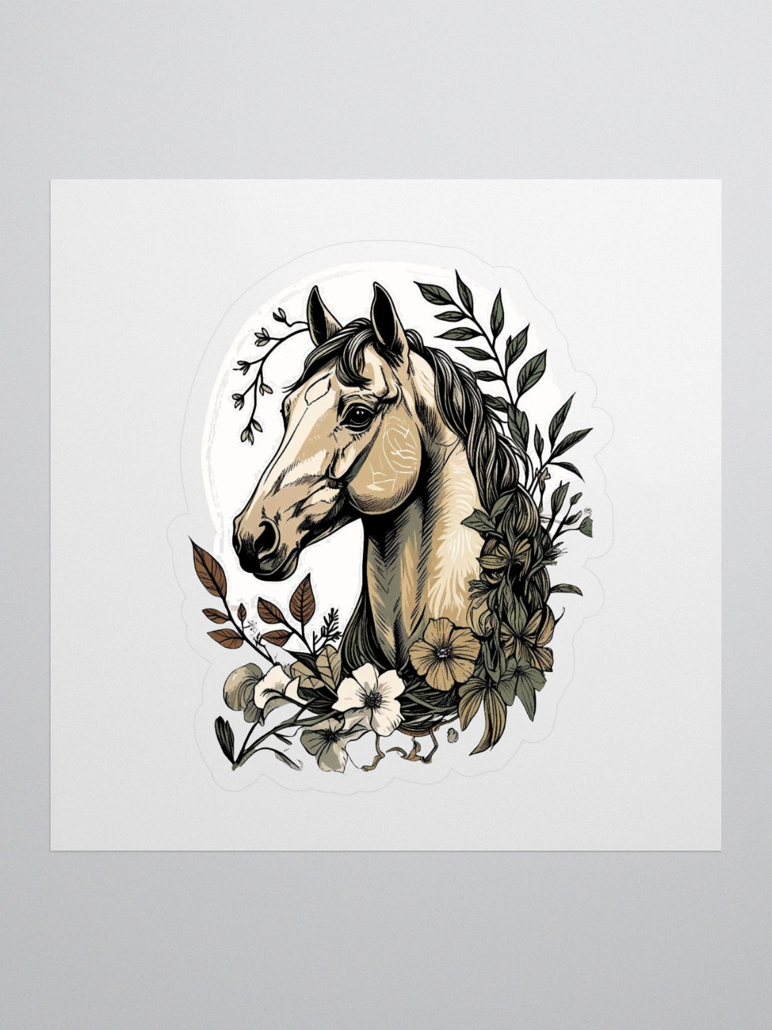 Floral Equine Kiss Cut Sticker product image (1)