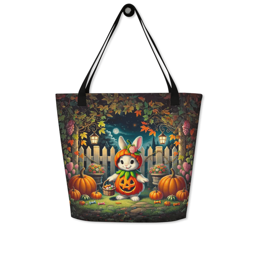 Whimsical Halloween Bunny Rabbit Pumpkin Patch Tote Bag product image (4)