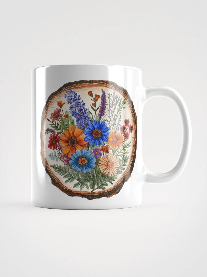 Beautiful Wildflower Round Wood Art Mug product image (1)