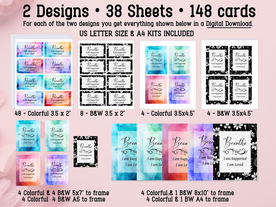 Digital Positive Affirmation Cards, Mindfulness Cards, Guardian Angel Cards, Positive Cards, Vision Board Printables, Self Care Printables product image (3)