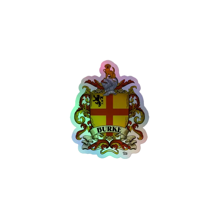 The Burke Family Coat of Arms Crest Holofoil Sticker product image (1)
