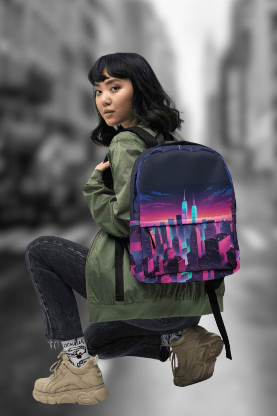 Vaporwave New York City All Over Print Backpack product image (1)