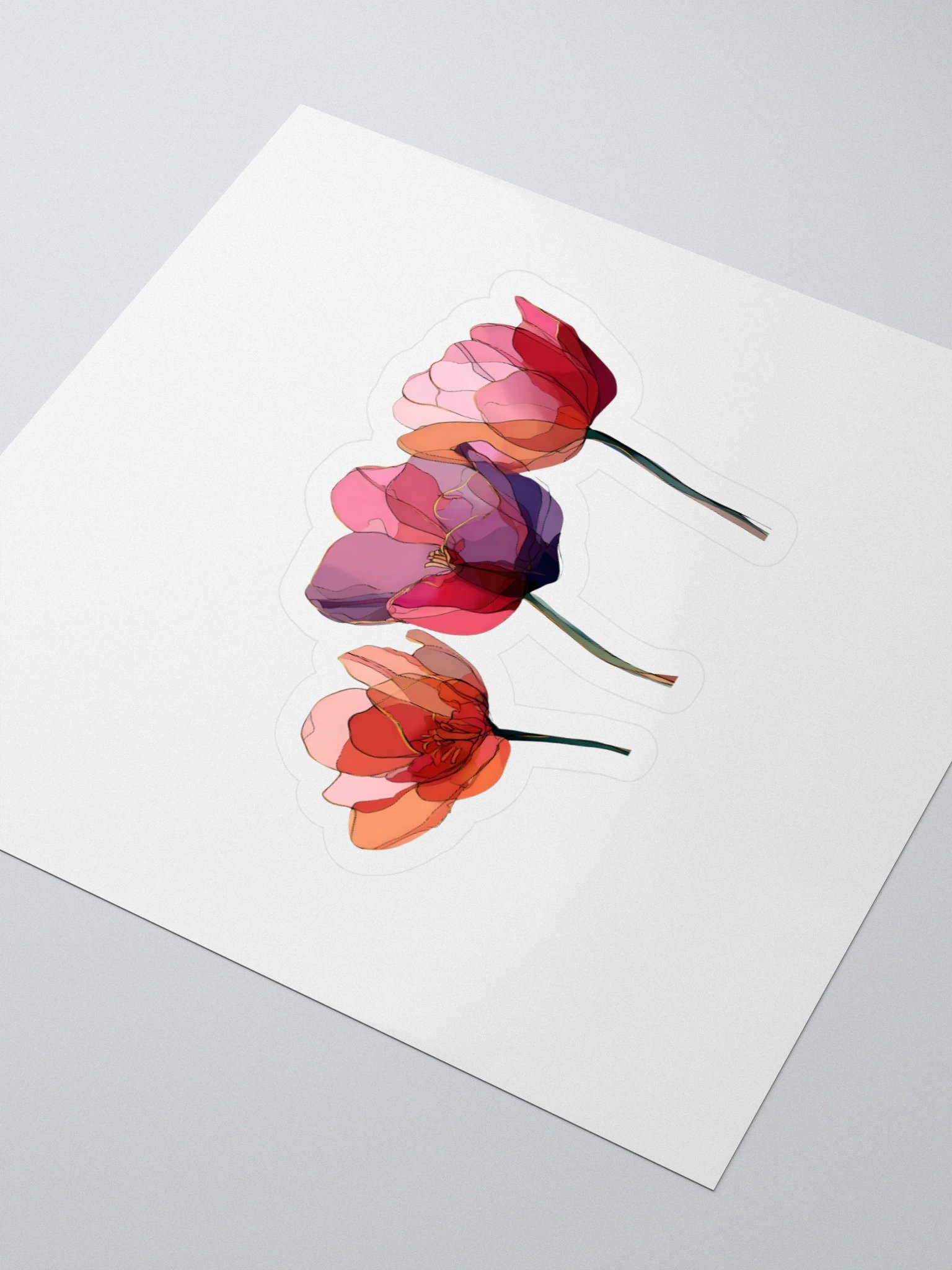Three Tulips Floral Sticker product image (3)