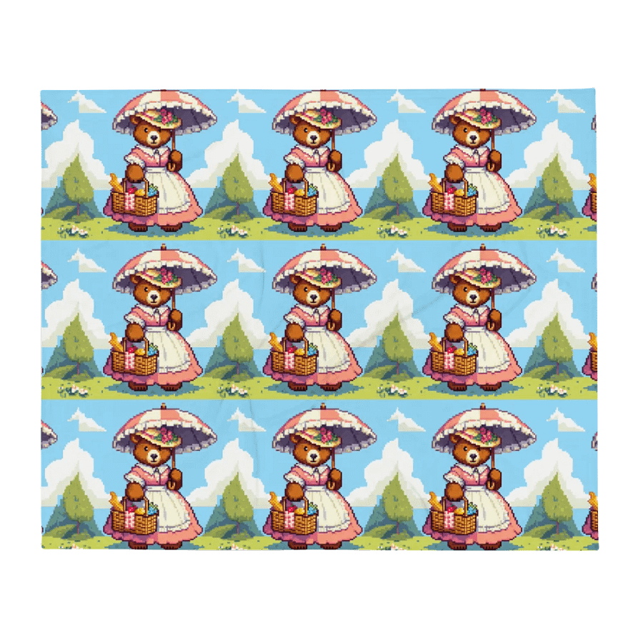 Pixel Art Momma Bear Southern Belle Blanket product image (1)