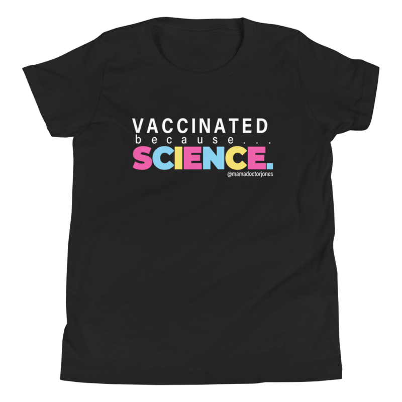 Vaccinated Because Science Youth Tee - Black product image (1)