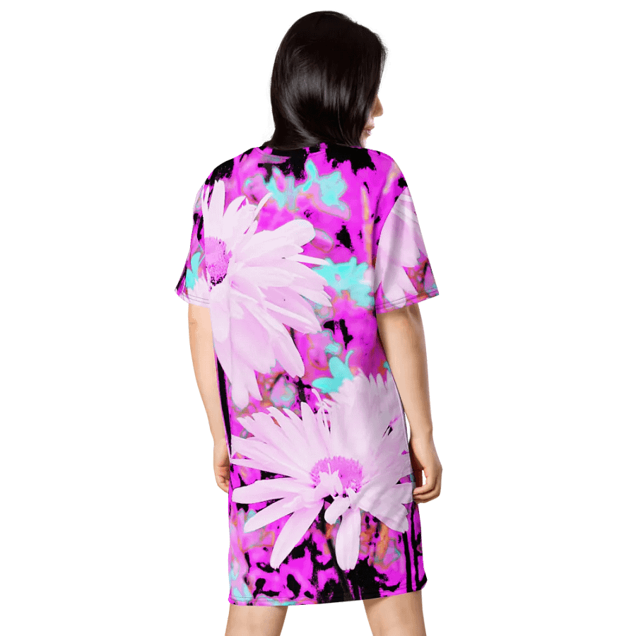 Abstract Cooler Daises Ladies T Shirt Dress product image (3)