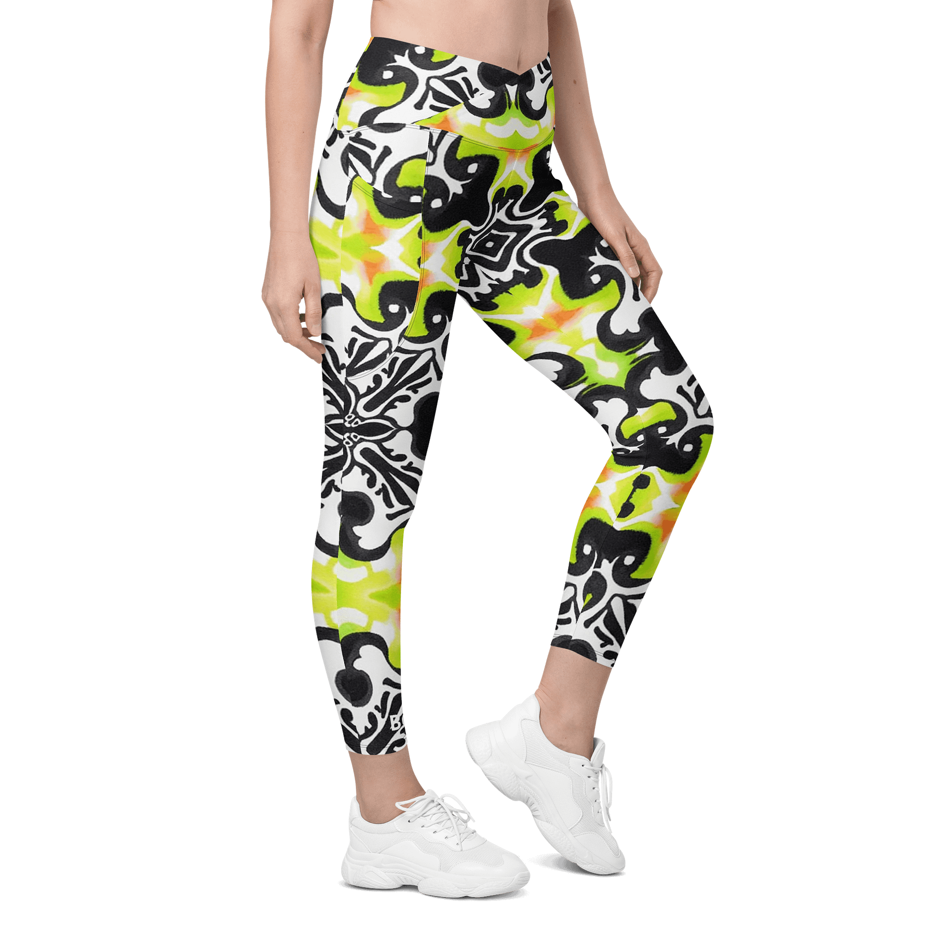 Barry Grady 'Dreamy Blossom' Crossover Leggings with Pockets product image (5)