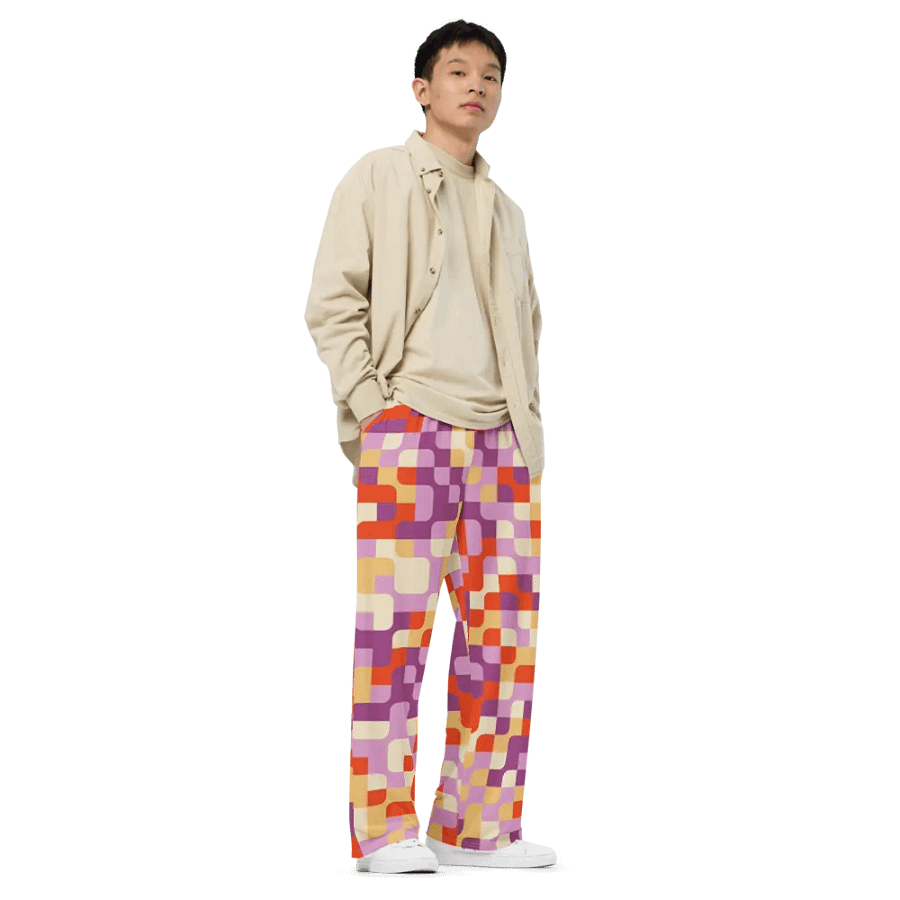 BUIII Pixelated Geometry: Autumn Breeze Wide-Leg Pants product image (8)