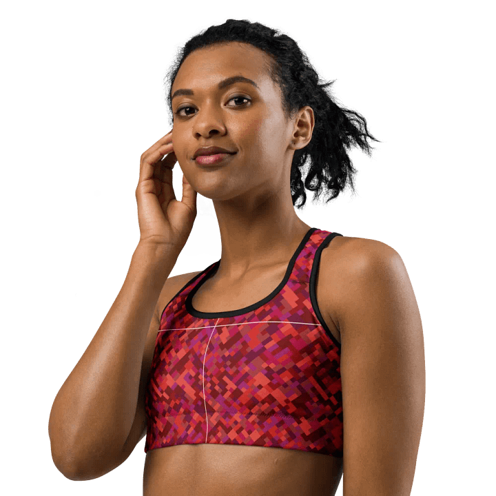 Colorful Mosaic Pattern Sports Bra - v3 product image (1)