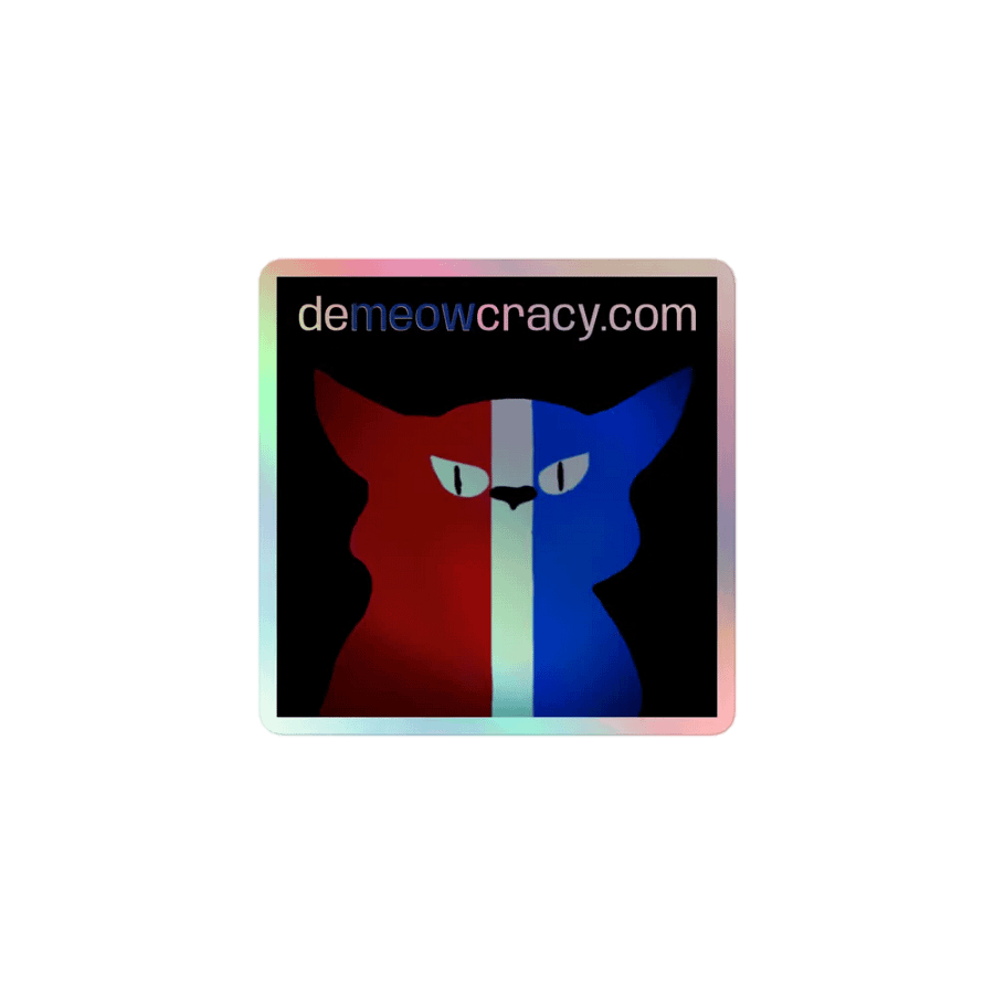 Holographic Demeowcracy Cat Sticker product image (1)